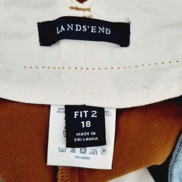 LAND'S END Classic Chino Crop Pants Tan Fit 2 Sz 18 Flawed - Picture 9 of 10